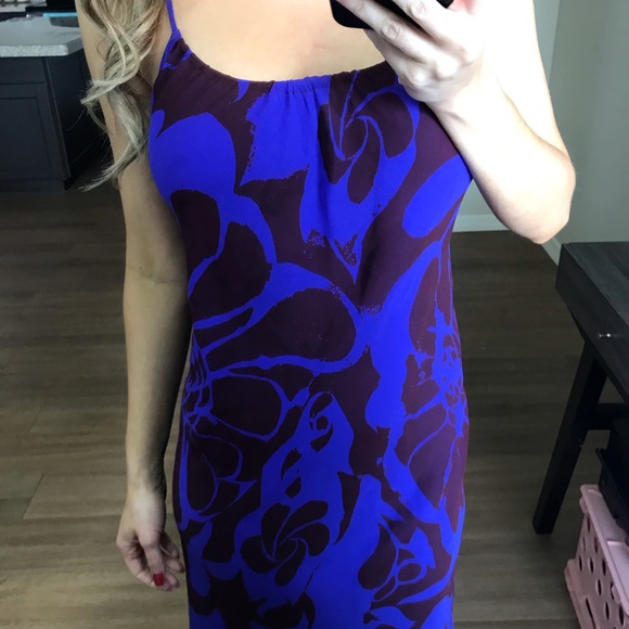 Vince Floral Blue & Purple Maxi DressSmall - Picture 3 of 4